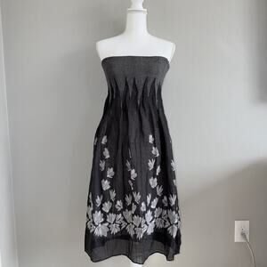 Anthropologie Lapis Maxi Skirt/Dress Boho Gray Smocked Fairy Grunge Whimsigoth